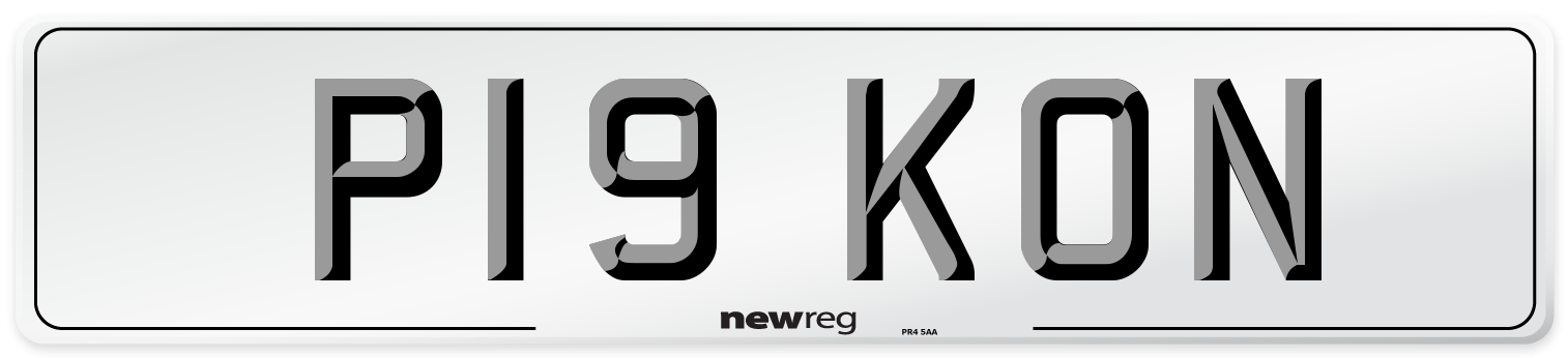 P19 KON Number Plate from New Reg